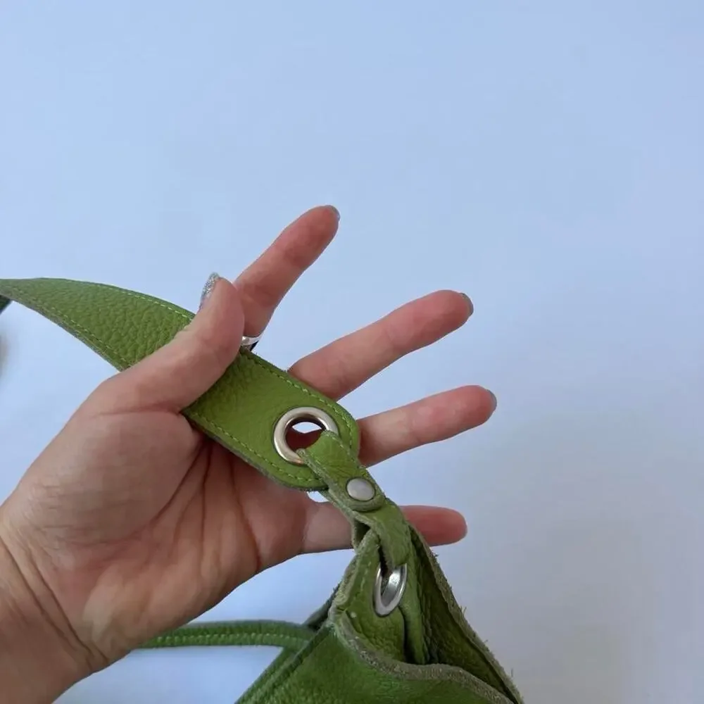 Soft pebbled leather shoulder bag